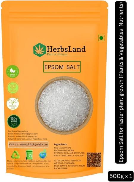 HerbsLand Epsom Salt For Muscle Aches, Pain Relief, Faster Plant Growth & Plants Nutrient