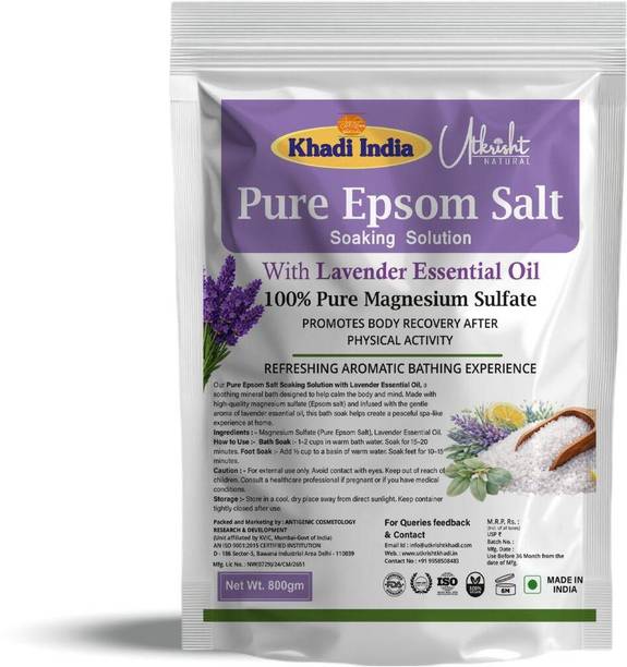 Utkrisht Khadi Epsom Salt with Lavender Essential Oil for Stress Relief & Pain Relief
