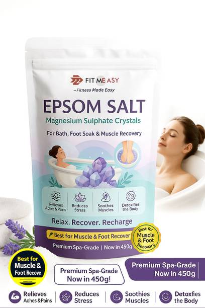Fitmeasy Pure Epsom Salt Magnesium Sulfate for Bath, Foot Soak, Muscle Recovery 450g
