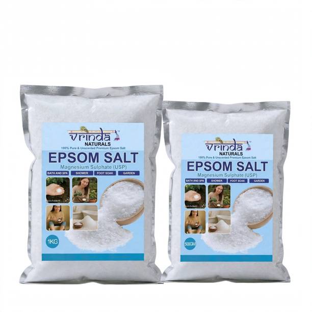 Vrinda Naturals Epsom Salt Crystals for Muscle Pain Relief & Home Spa Bath