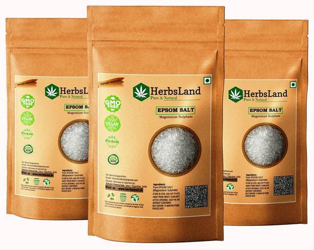 HerbsLand Epsom Salt For Pain Relief, Relaxation, Spa Treatment (Each 200gm) (Pack of 3)
