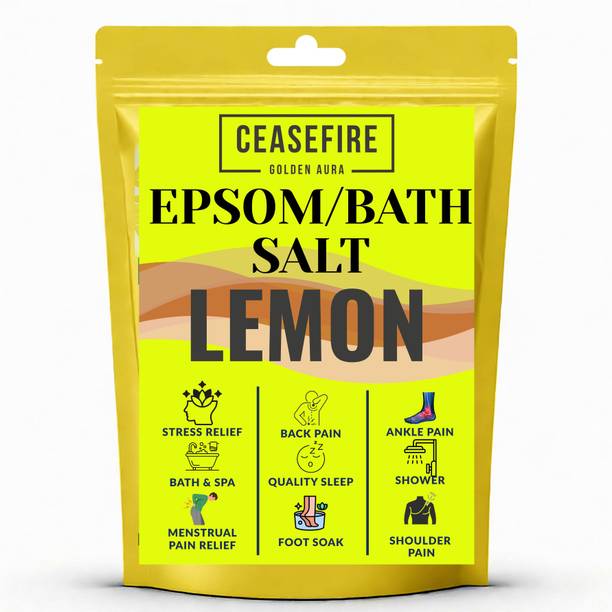 Ceasefire Lemon Epsom Bath Salt 500g for Pain Relief and Relaxation Magnesium Sulphate