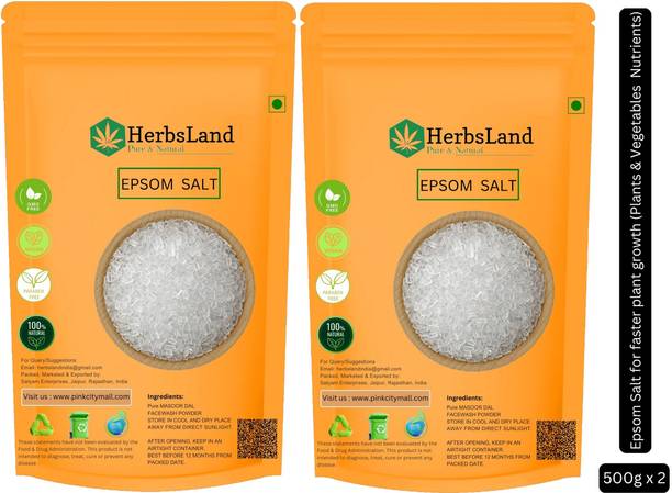 HerbsLand Epsom Salt For Muscle Aches, Pain Relief, Faster Plant Growth & Plants Nutrient
