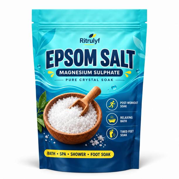RiTrue Organic Epsom Salt Crystal For Foot, Muscle Relief, Relieves Aches & Pain