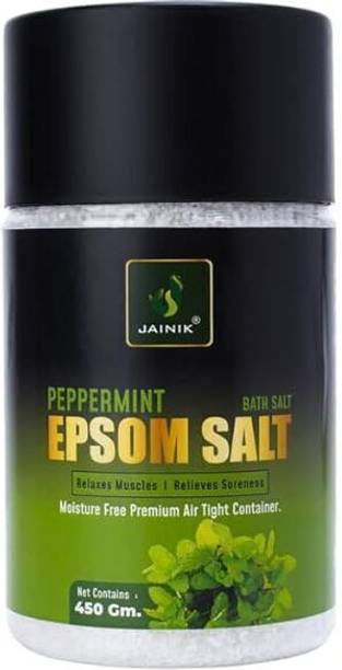 JAINIK Epsom Salt For Muscle Relief, Relieves Aches Pain -pepperment- 450gm