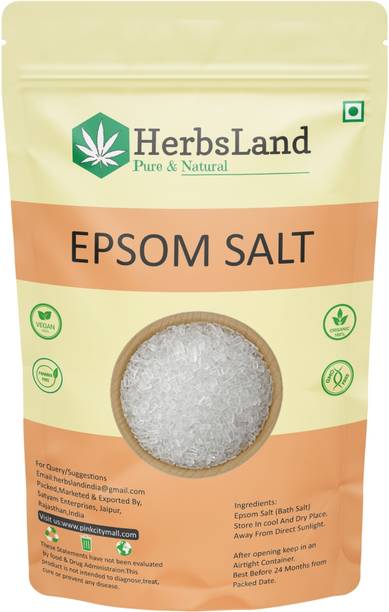 HerbsLand Epsom Salt for Bath Soaks,Pedicure, Foot Scrub & Full-Body Detox – Skin-Friendly