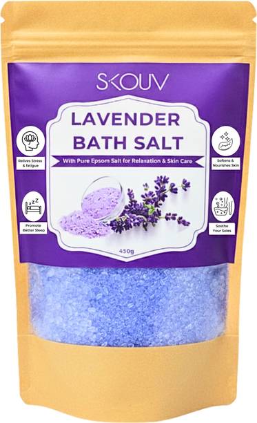 Skouv Lavender Epsom Bath Salt for Foot Soak & Muscle Pain Relief