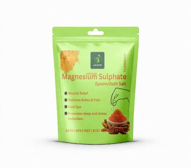 JAINIK Turmeric Epsom & Bath Salt For-Bath, Foot, Sleep, Muscle Relief & Refreshing