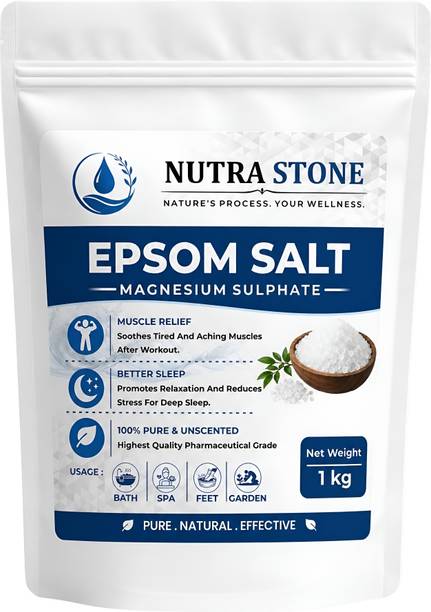 NUTRASTONE Pure Epsom Salt for Pain Relief,Bath & Skin Care(100% Natural Magnesium Sulfate)