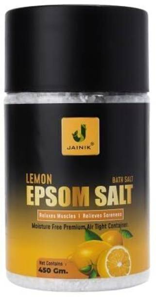 JAINIK Epsom Salt For Muscle Relief, Relieves Aches Pain -lemon- 450gm