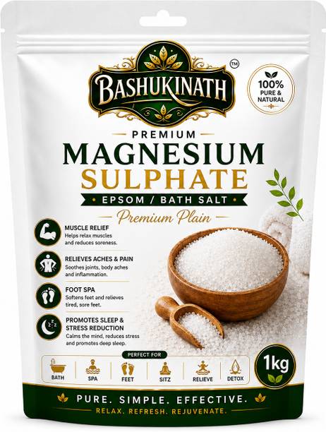 Bashukinath Epsom Bath Salt For Foot,Muscle & Aches Pain Relief (1000 g)
