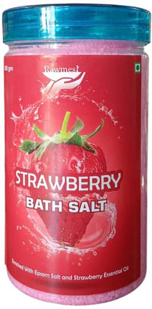 Rawmest Strawberry Bath Epsom Salt For Relaxation, Stress Relief, Bathing , Foot and Spa