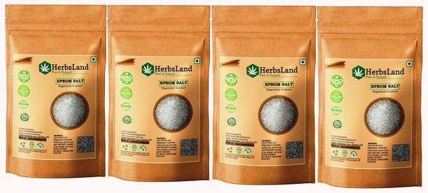 HerbsLand Epsom Salt For Pain Relief, Relaxation, Spa Treatment (Each 200gm) (Pack of 4)