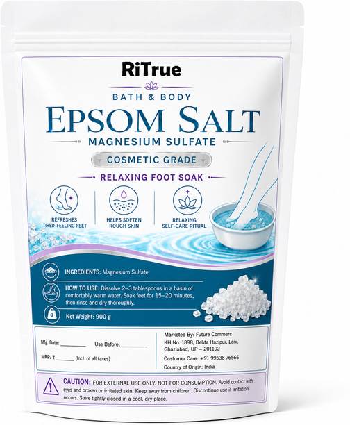 RiTrue Epsom Bath Salt Crystal For Foot, Muscle Relief, Relieves Aches & Pain