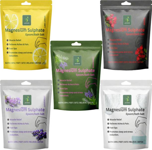 JAINIK Epsom Salt For Muscle Relief, Relieves Aches Pain pack of 5