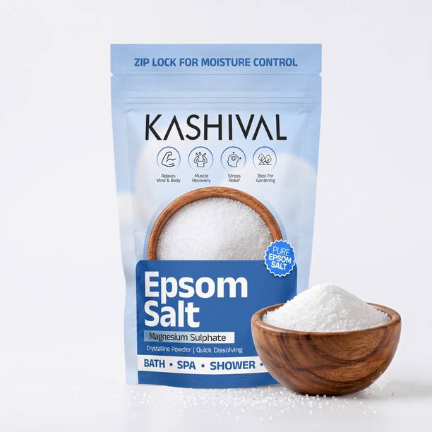 KASHIVAL Pure Epsom Bath Salt 1.0 Kg Unscented Magnesium Sulphate