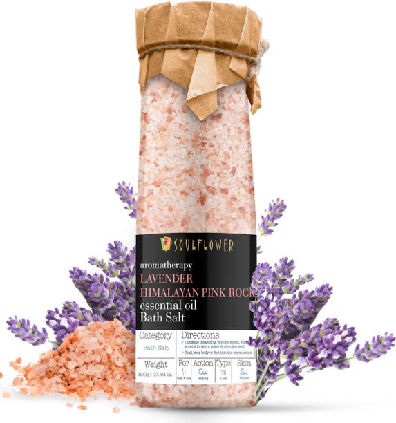 Soulflower Lavender Himalayan Pink Rock Bath Salt for Muscle Relief