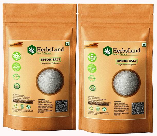 HerbsLand Epsom Salt For Pain Relief, Relaxation, Spa Treatment (Each 200gm) (Pack of 2)