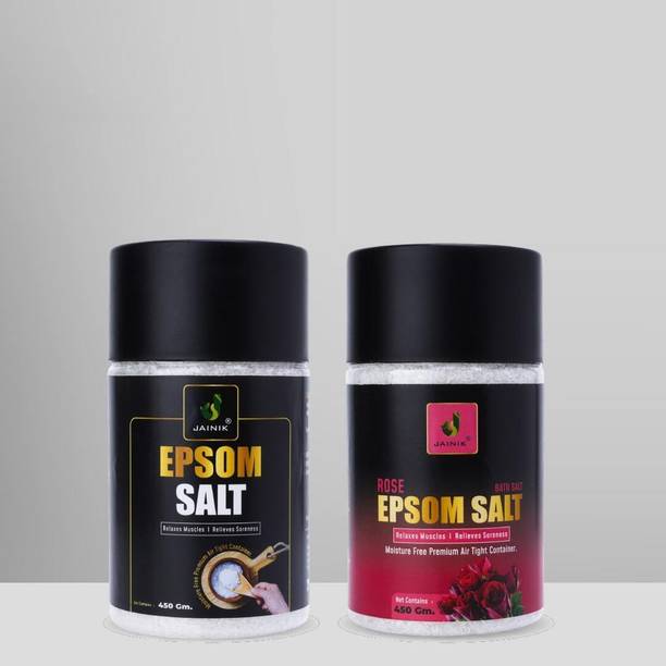 JAINIK Plain & Rose Epsom Salt for Foot Bath Body Relax Muscle Relieves Aches Pain