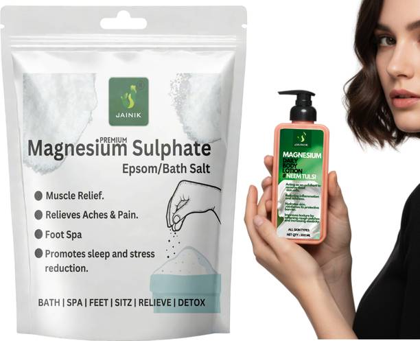 JAINIK Epsom Salt For Soothing muscles 1kg,Magnesium Lotion For softening skin—together