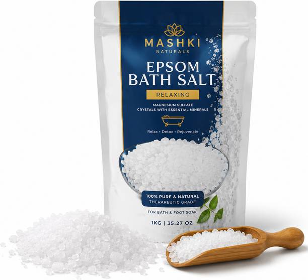 MASHKI Premium Desi Epsom Salt for Bath Tub, Foot Soak & Body Relaxation
