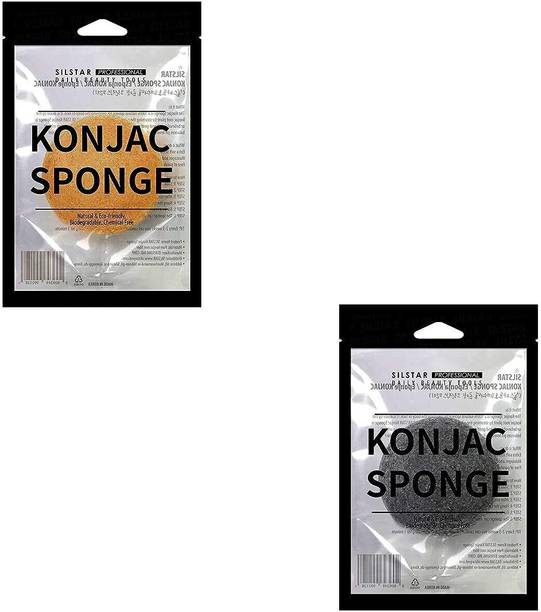 slistar 100% Natural Organic Facial and Body KONJAC Bath Sponge(Pack of 2)