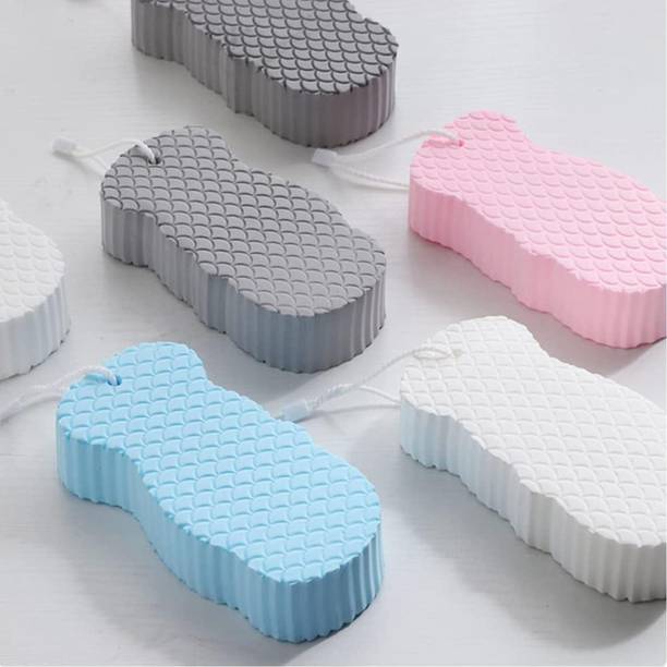 ICONICSTARE Fish-Scale Pattern Exfoliating Bath Sponge for Gentle Deep Cleaning & Skin Care