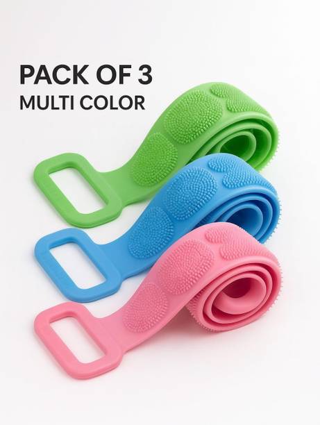 EVARAA Silicone Back Scrubber Bath Brush with Handle | Body Exfoliating Cleaner
