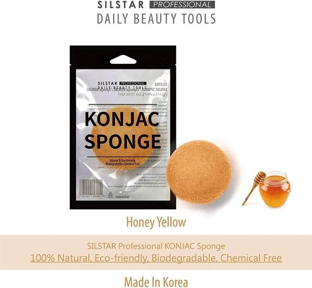 slistar 100% Natural Soft Facial and Body KONJAC Bath Sponge for Natural Glow
