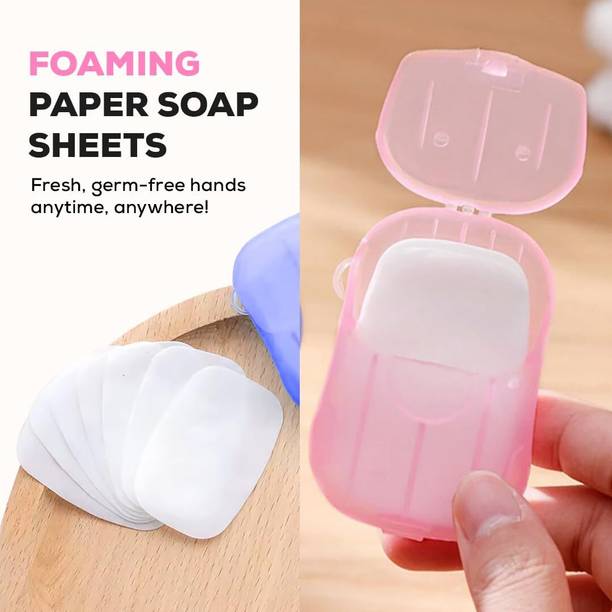 krishnaviessentials Pocket Paper Soap Sheet Container Portable Travel Soap Paper Holder