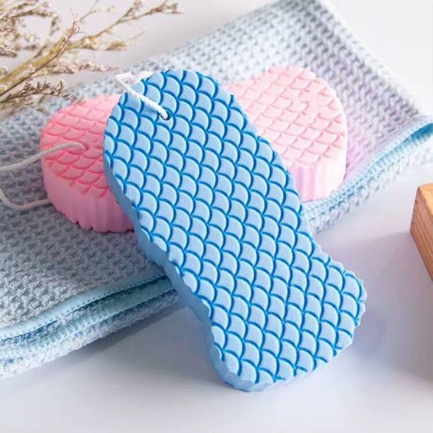 hues by kp Pack of 2 Soft Bath Sponge Scrubber for Kids & Adults, Gentle Exfoliation