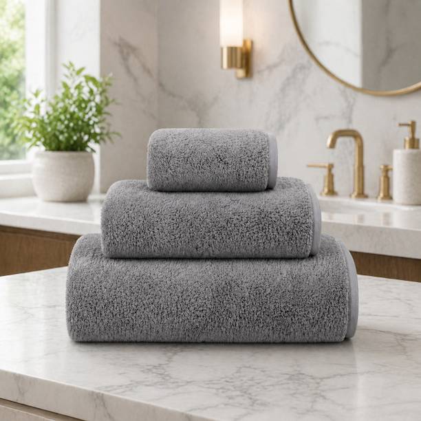 Fezora Microfiber 350 GSM Bath, Face, Hand Towel Set