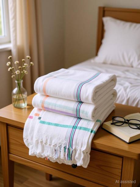 G Fabrics Cotton 500 GSM Bath Gamcha Set