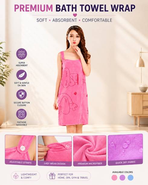 VISHAL TEXTILE Microfiber 300 GSM Bath, Hand, Hair, Beach Towel