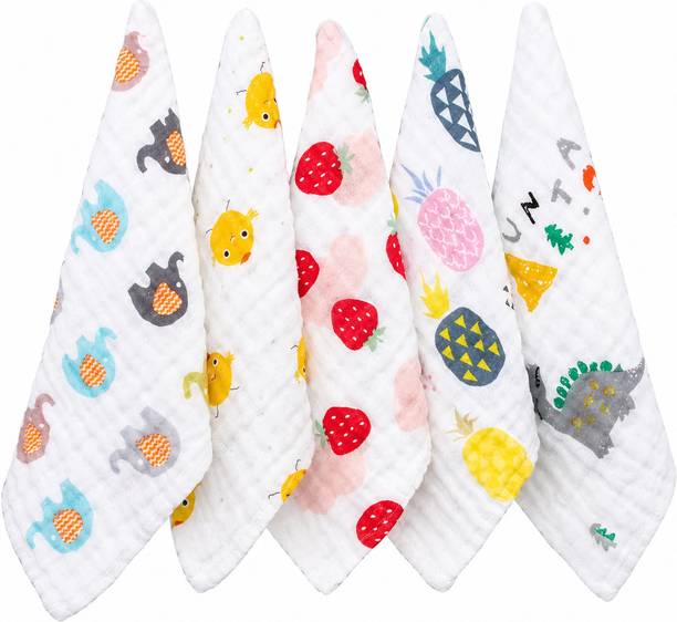 FOURBABY Cotton 120 GSM Bath, Beach, Face, Hair, Hand, Sport Towel Set