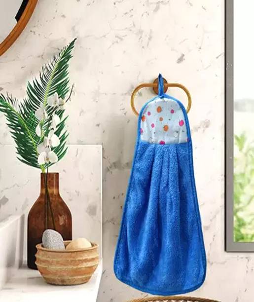 SJK Hanging Hand Towel Velvet Napkin for Kitchen and Wash Basin ( Pack Of 2) 1.796 Random Colour Cloth Napkins