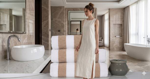 Tharunsha Elite Cotton 500 GSM Bath, Beach, Sport Towel Set