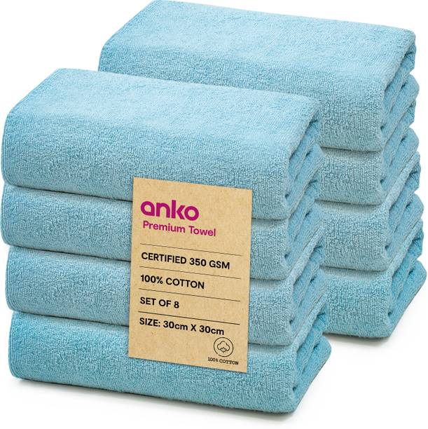 anko Cotton 550 GSM Malmo 100% Cotton- Blue, 33 x 33 cm Face Towel Set
