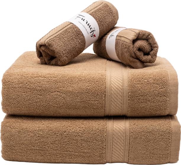 Furnofy Cotton 450 GSM Bath, Hand Towel Set