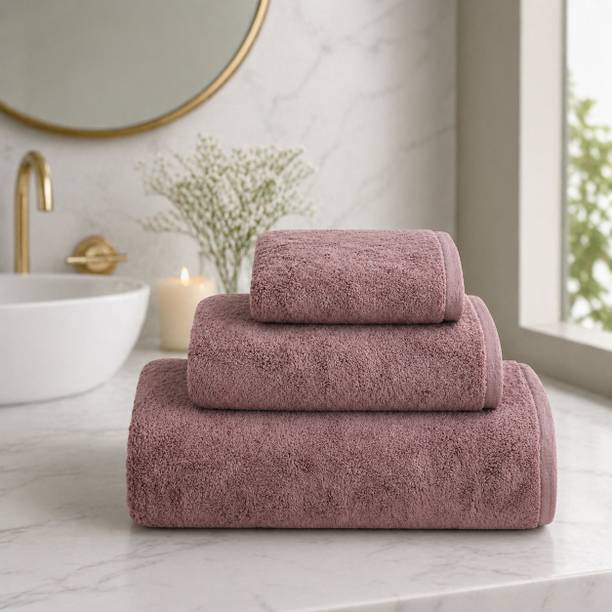 Fezora Microfiber 350 GSM Bath, Face, Hand Towel Set