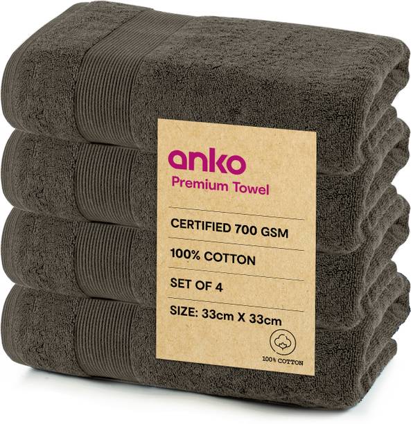 anko Cotton 700 GSM Australian 100% Cotton- Grey, 33 x 33 cm Face Towel Set