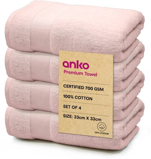 anko Cotton 700 GSM Australian 100% Cotton- Pink, 33 x 33 cm Face Towel Set