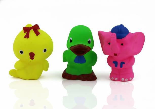 BigWheels 3 Pc Baby Bath Care SC-128 Animal Shape Squishy Toy With BPA Free Non-Toxic Soft Bath Toy