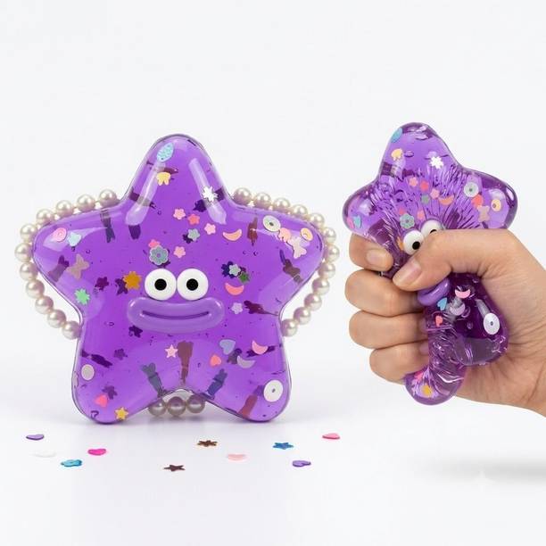 katty mao Starfish Squishy Toy, Cute Ocean Fidget, Sensory Stress Relief Toy, Purple Bath Toy