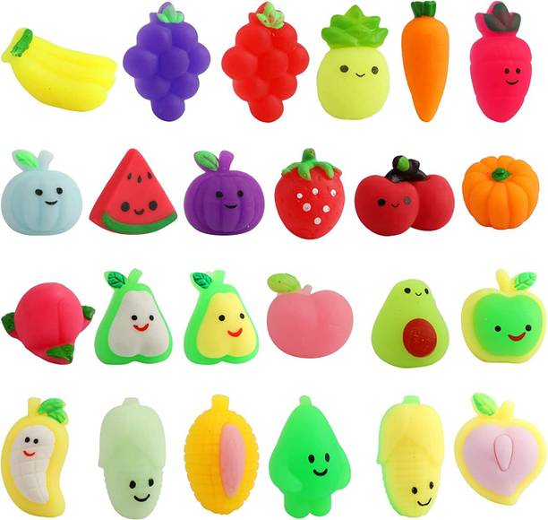 ANABGI Fruit Mochi Squishy Toys Squishies Christmas Toys for Kids (Set of 5) Bath Toy Bath Toy