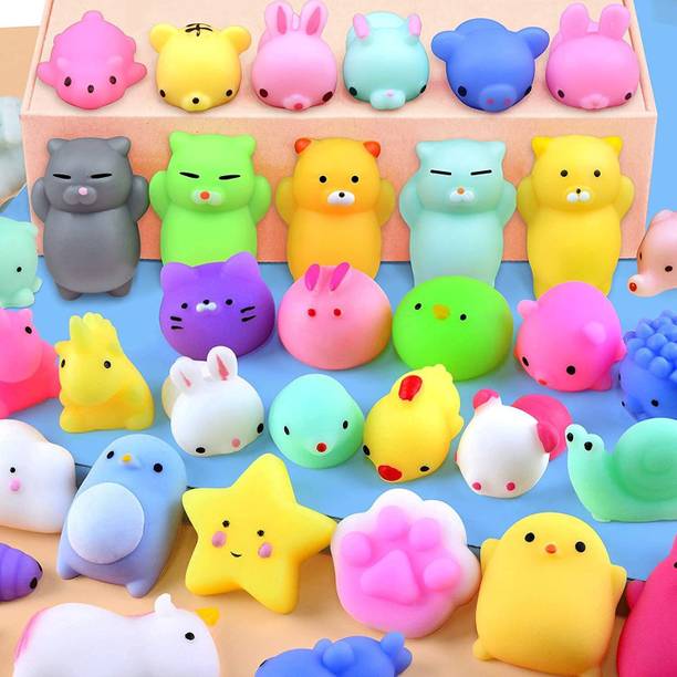 ANABGI 8 Mochi Squishy Toys Party Favors for Kids Mini Squishy Kawaii Animal Squishies Bath Toy