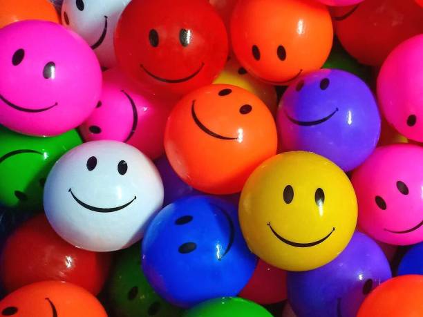 EEVOVEE Smiley Kids Plastic Pool Balls, Non Toxic Ball Pit Balls 6cm, (50pcs) Bath Toy