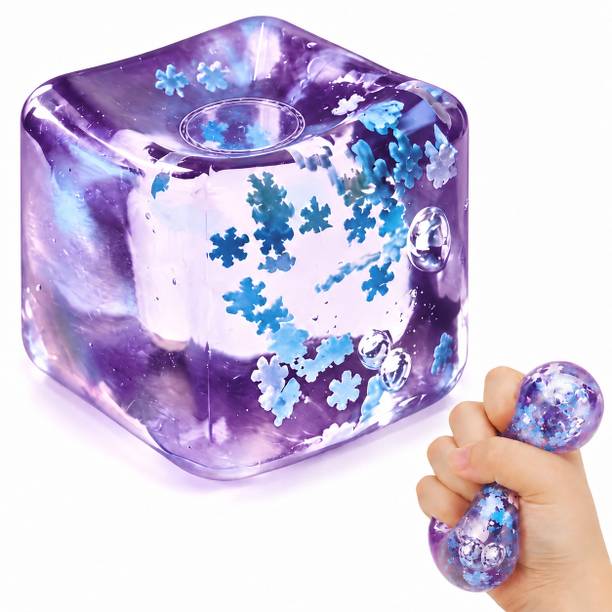 FASTORA Ice Cube Squishy Stress Relief Fidget Toy For Student & Office, 160 g Bath Toy