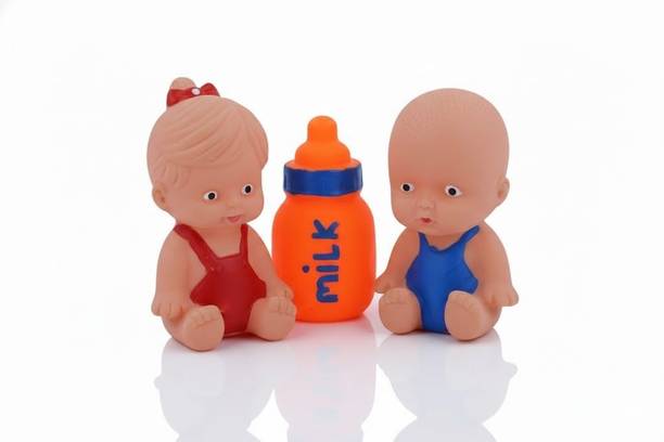 Stylewell Set Of 3 Baby Bath Care SC-129 BPA Free NonToxic With Squishy ChuChu Toy For Kid Bath Toy