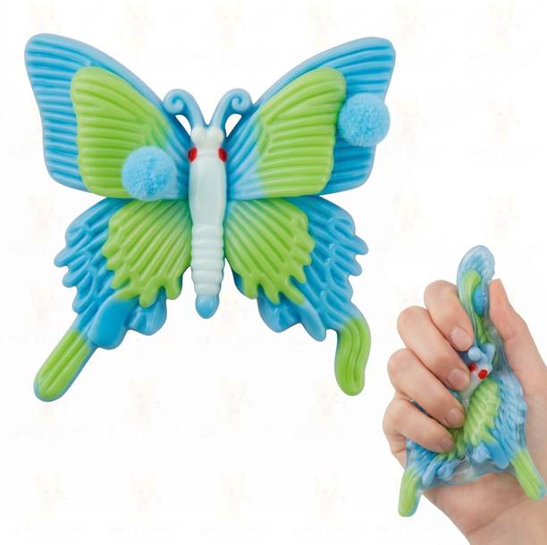 katty mao Butterfly Blue Green Squishy Toys for Girls, Animal Shaped Squishy Toys Bath Toy